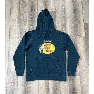 Bass Pro Shops Green Hoodie Sweatshirt Unisex Size Small Fleece Cotton Blend